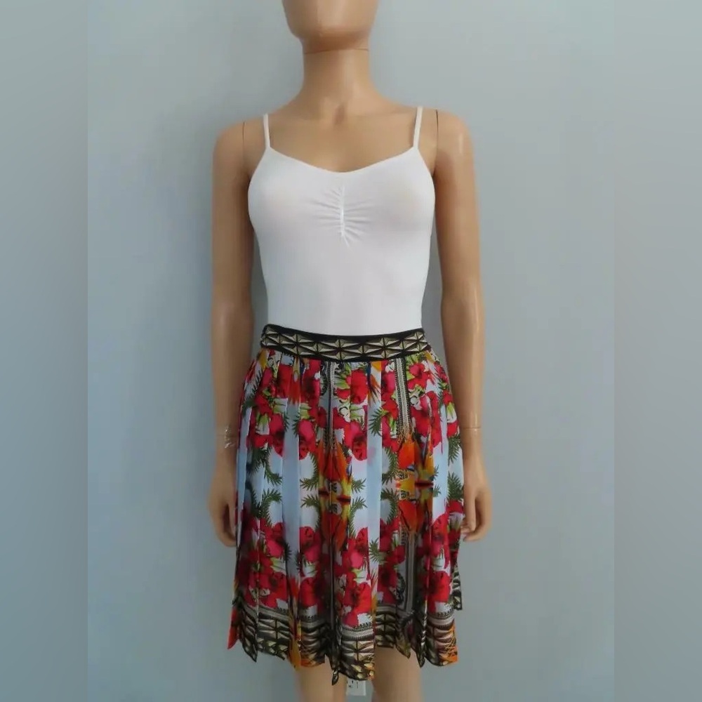 Givenchy birds of paradise print silk mini skirt size 42